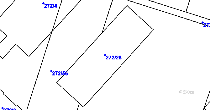 Parcela st. 272/28 v KÚ Oldřišov, Katastrální mapa