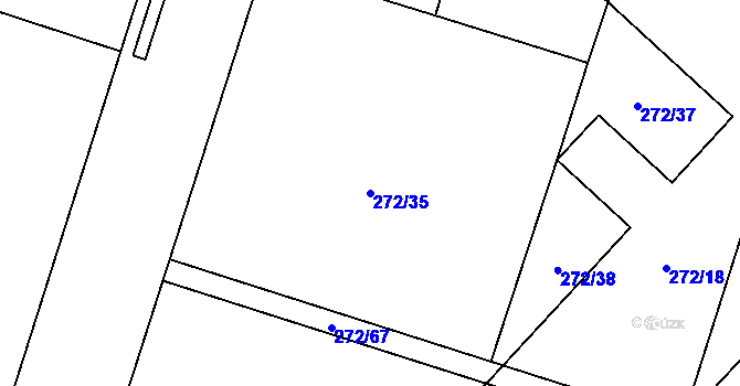 Parcela st. 272/35 v KÚ Oldřišov, Katastrální mapa