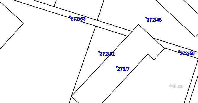 Parcela st. 272/52 v KÚ Oldřišov, Katastrální mapa