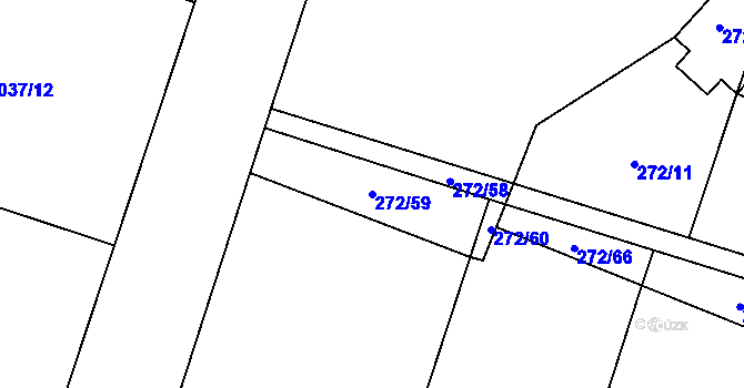 Parcela st. 272/59 v KÚ Oldřišov, Katastrální mapa