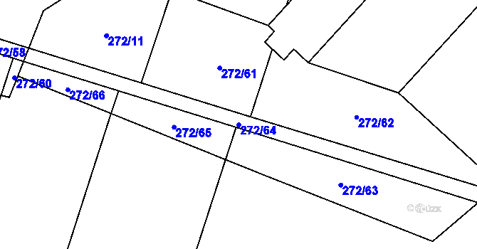 Parcela st. 272/64 v KÚ Oldřišov, Katastrální mapa