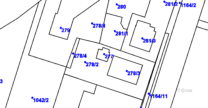 Parcela st. 277 v KÚ Oldřišov, Katastrální mapa