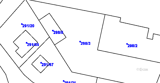Parcela st. 298/3 v KÚ Oldřišov, Katastrální mapa