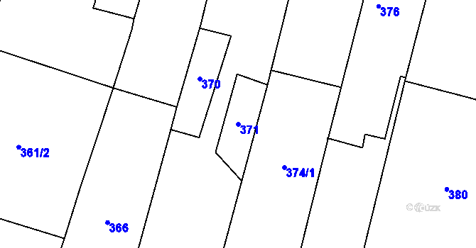 Parcela st. 371 v KÚ Oldřišov, Katastrální mapa