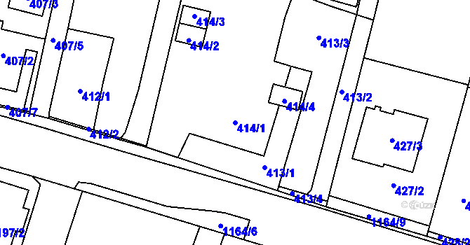 Parcela st. 414/1 v KÚ Oldřišov, Katastrální mapa