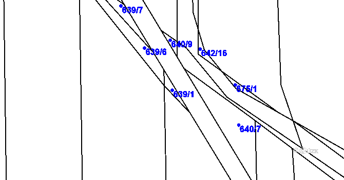 Parcela st. 639/1 v KÚ Oldřišov, Katastrální mapa