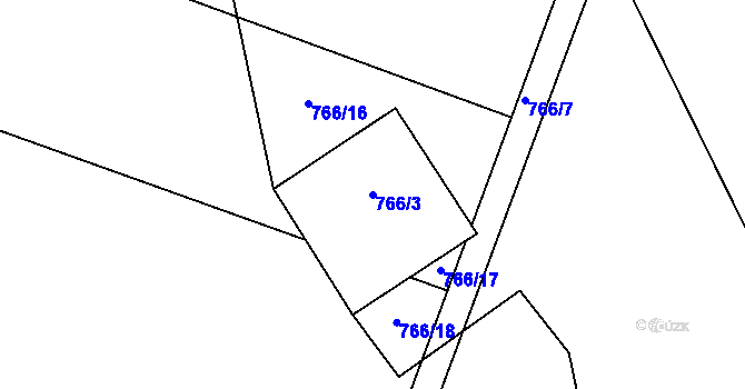 Parcela st. 766/3 v KÚ Oldřišov, Katastrální mapa