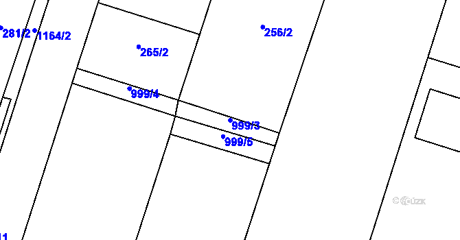 Parcela st. 999/3 v KÚ Oldřišov, Katastrální mapa