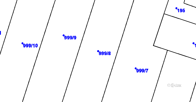 Parcela st. 999/8 v KÚ Oldřišov, Katastrální mapa