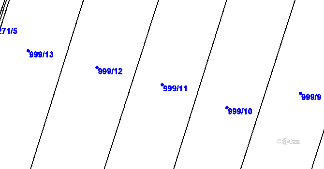 Parcela st. 999/11 v KÚ Oldřišov, Katastrální mapa