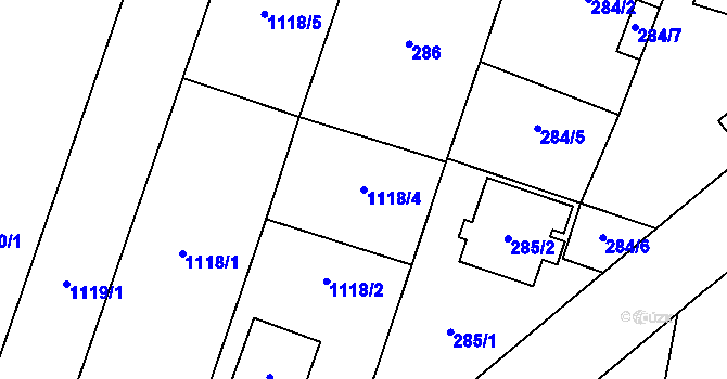 Parcela st. 1118/4 v KÚ Oldřišov, Katastrální mapa