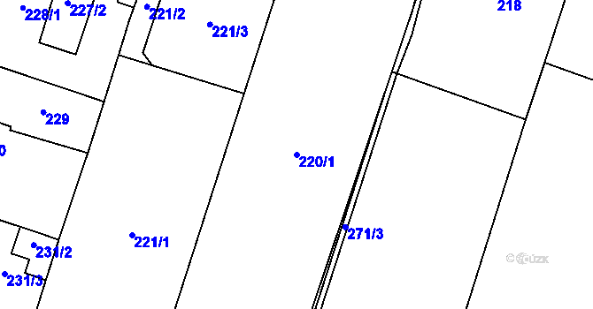 Parcela st. 220/1 v KÚ Oldřišov, Katastrální mapa