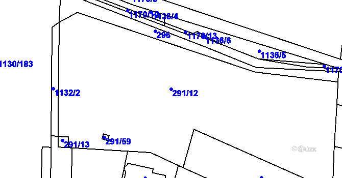 Parcela st. 291/12 v KÚ Oldřišov, Katastrální mapa