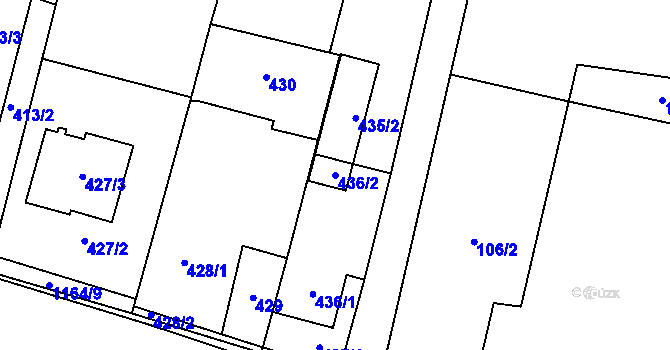Parcela st. 436/2 v KÚ Oldřišov, Katastrální mapa