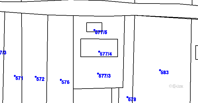 Parcela st. 577/4 v KÚ Oldřišov, Katastrální mapa