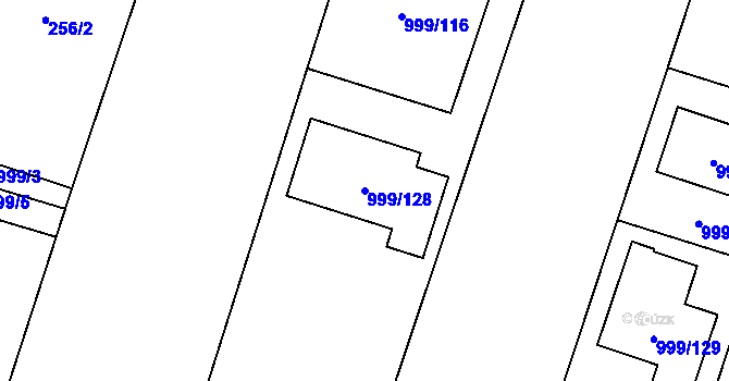 Parcela st. 999/128 v KÚ Oldřišov, Katastrální mapa