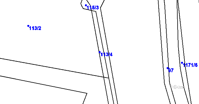 Parcela st. 113/4 v KÚ Oldřišov, Katastrální mapa