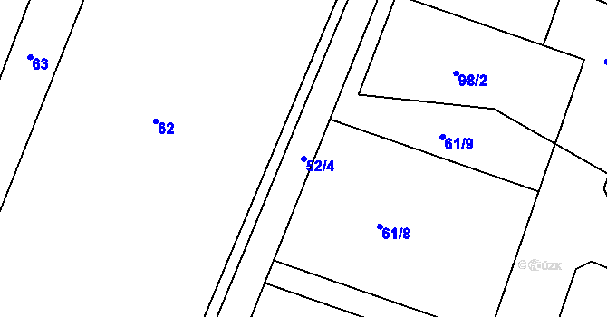 Parcela st. 52/4 v KÚ Oleksovice, Katastrální mapa