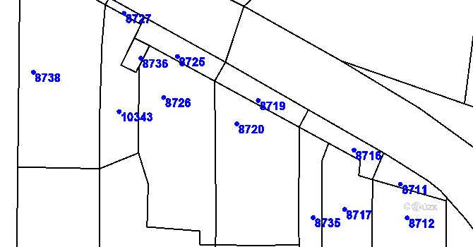 Parcela st. 8720 v KÚ Oleksovice, Katastrální mapa