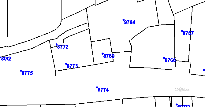 Parcela st. 8769 v KÚ Oleksovice, Katastrální mapa