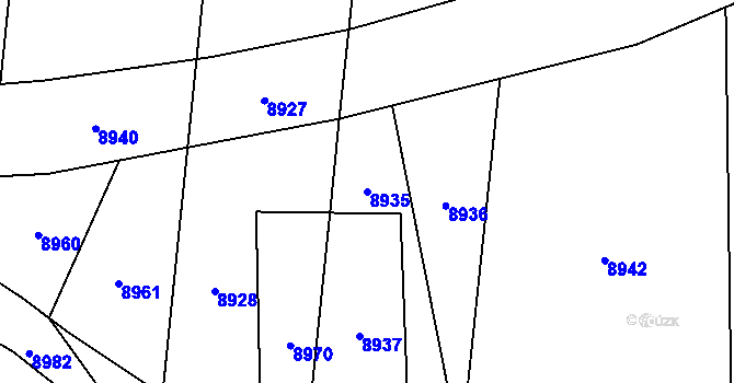 Parcela st. 8935 v KÚ Oleksovice, Katastrální mapa