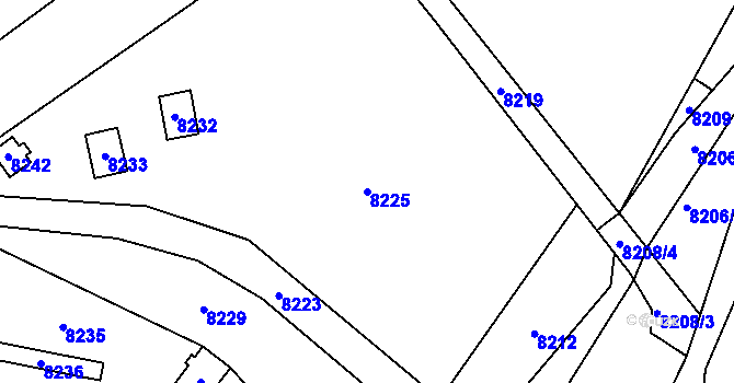 Parcela st. 8225 v KÚ Oleksovice, Katastrální mapa