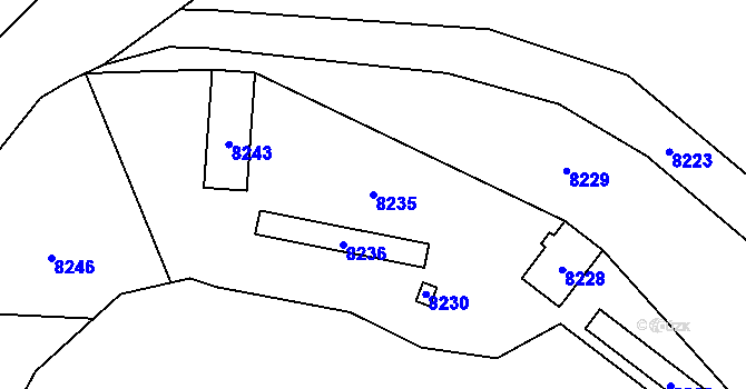 Parcela st. 8235 v KÚ Oleksovice, Katastrální mapa