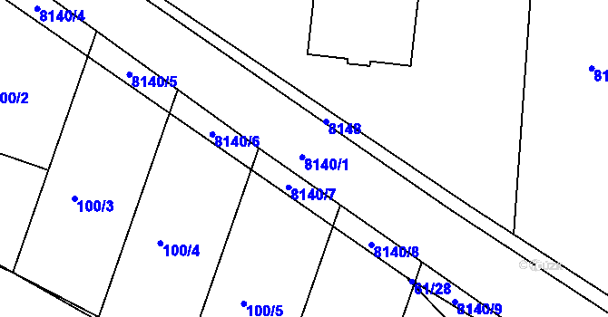 Parcela st. 8140 v KÚ Oleksovice, Katastrální mapa