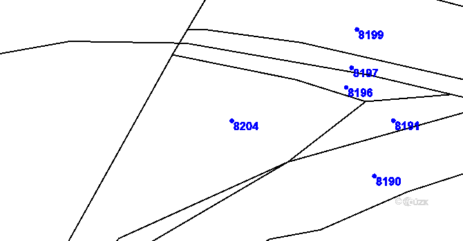Parcela st. 8204 v KÚ Oleksovice, Katastrální mapa