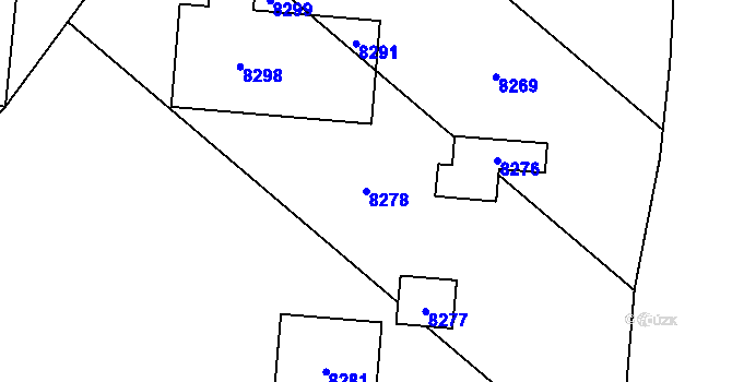 Parcela st. 8278 v KÚ Oleksovice, Katastrální mapa