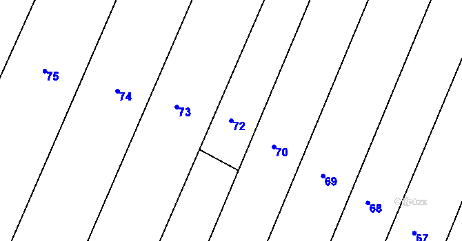 Parcela st. 72 v KÚ Oleksovice, Katastrální mapa