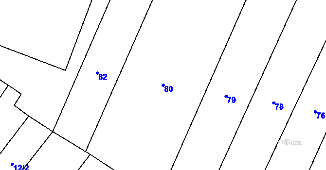 Parcela st. 80 v KÚ Oleksovice, Katastrální mapa