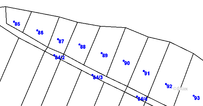 Parcela st. 89 v KÚ Oleksovice, Katastrální mapa