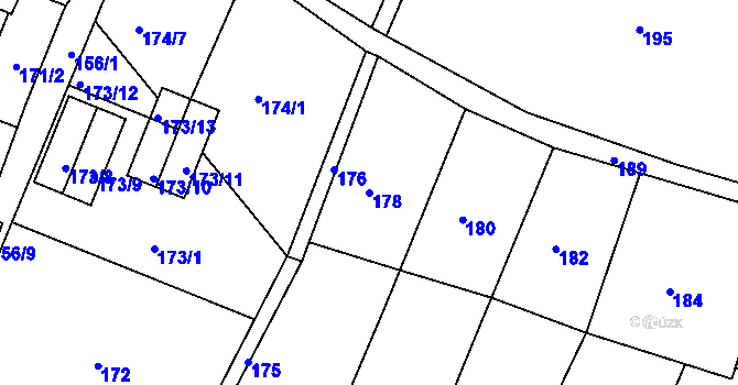 Parcela st. 178 v KÚ Oleksovice, Katastrální mapa