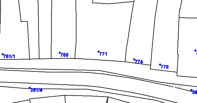 Parcela st. 771 v KÚ Oleksovice, Katastrální mapa