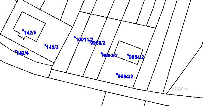Parcela st. 9993/2 v KÚ Oleksovice, Katastrální mapa