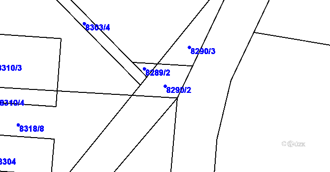 Parcela st. 8290/2 v KÚ Oleksovice, Katastrální mapa