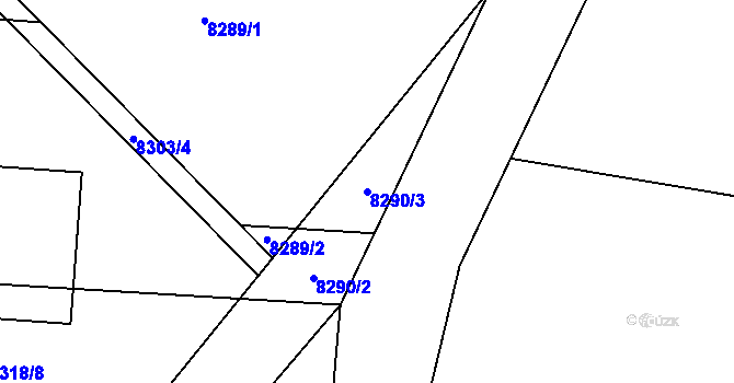 Parcela st. 8290/3 v KÚ Oleksovice, Katastrální mapa