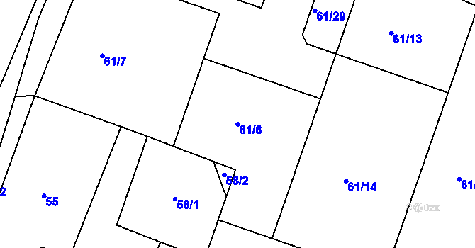 Parcela st. 61/6 v KÚ Oleksovice, Katastrální mapa