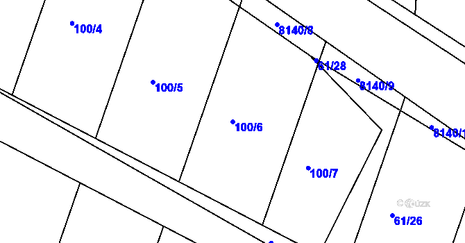 Parcela st. 100/6 v KÚ Oleksovice, Katastrální mapa