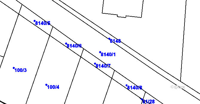 Parcela st. 8140/1 v KÚ Oleksovice, Katastrální mapa