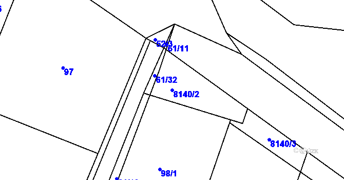Parcela st. 8140/2 v KÚ Oleksovice, Katastrální mapa