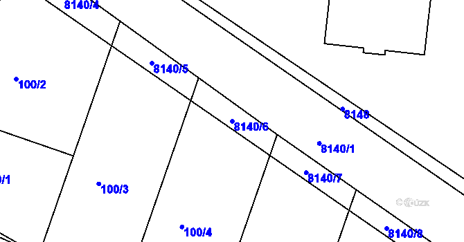 Parcela st. 8140/6 v KÚ Oleksovice, Katastrální mapa