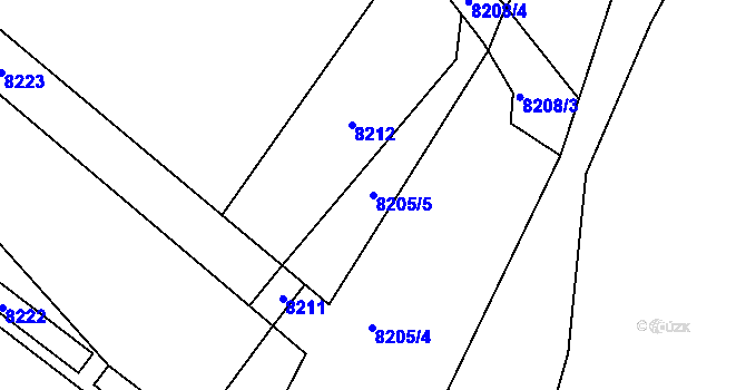 Parcela st. 8205/5 v KÚ Oleksovice, Katastrální mapa