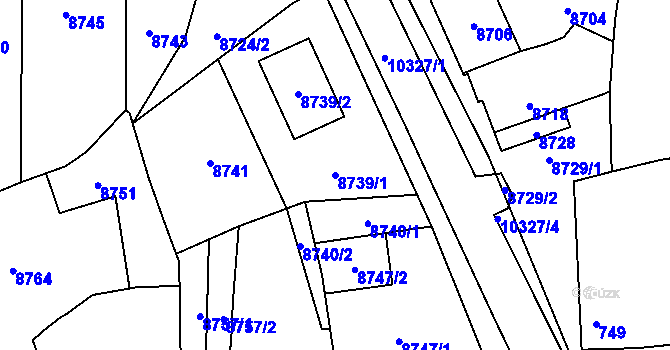 Parcela st. 8739/1 v KÚ Oleksovice, Katastrální mapa