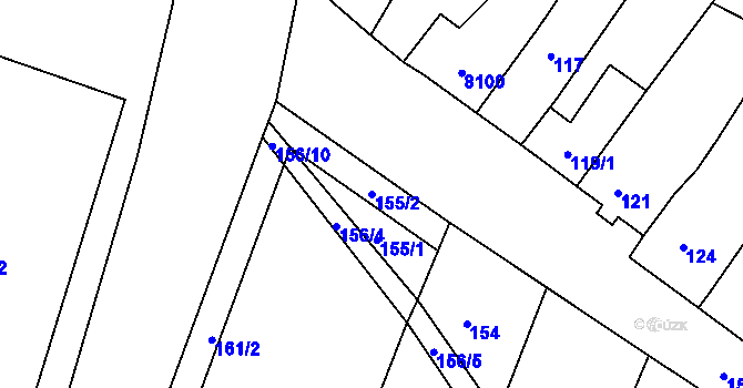 Parcela st. 155/2 v KÚ Oleksovice, Katastrální mapa