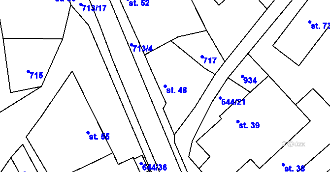 Parcela st. 48 v KÚ Olešenka, Katastrální mapa