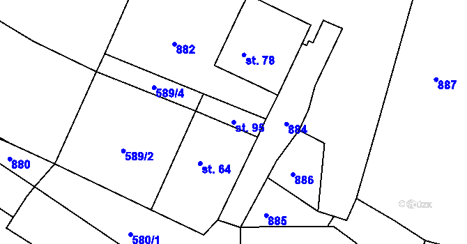 Parcela st. 95 v KÚ Olešenka, Katastrální mapa