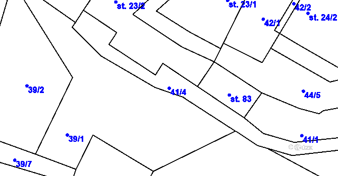 Parcela st. 41/4 v KÚ Olešenka, Katastrální mapa