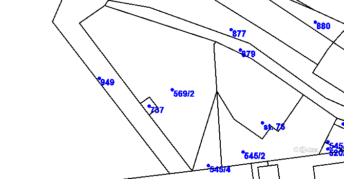 Parcela st. 569/2 v KÚ Olešenka, Katastrální mapa